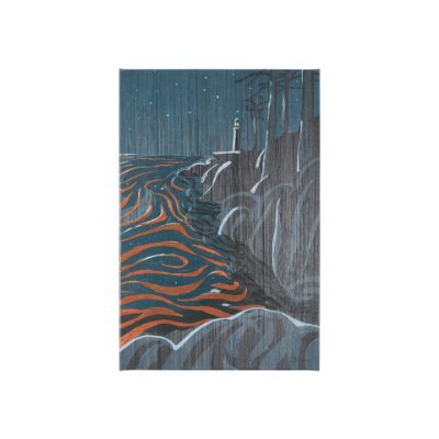 102211-S - Sea bay at nitght III by Mercana Studio a Hand Embellished Textured Canvas