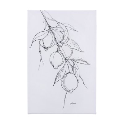 102230-L - Lemon Branch I by Mercana Studio a Hand Embellished Textured Canvas