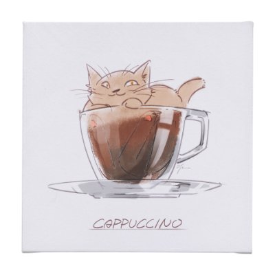 102250-S - Coffee Cat II by Mercana Studio a Hand Embellished Textured Canvas