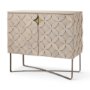 69929 - Excelsior 36.0L x 18.0W x 32.5H Light Brown Wood Gold Iron Base Accent Cabinet