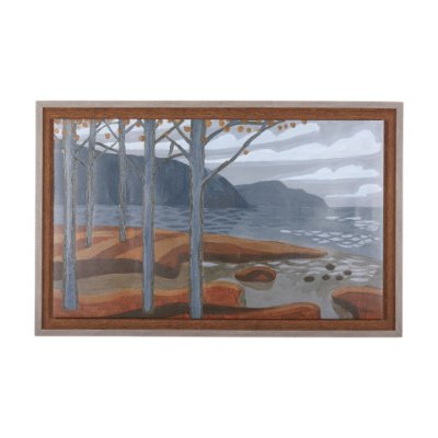 102186-FS - Gray Day by Mercana Studio a Hand Embellished Textured Framed Canvas