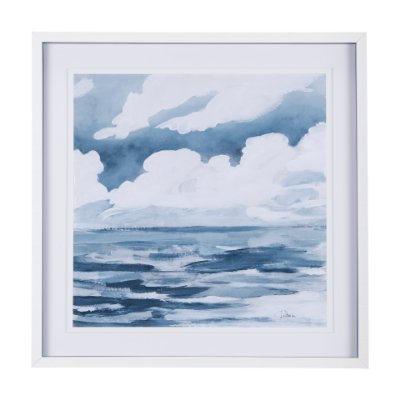 14307 - Cloud and Sea by Mercana Studio a Hand Embellished Textured Framed Art Print Matted under Glass