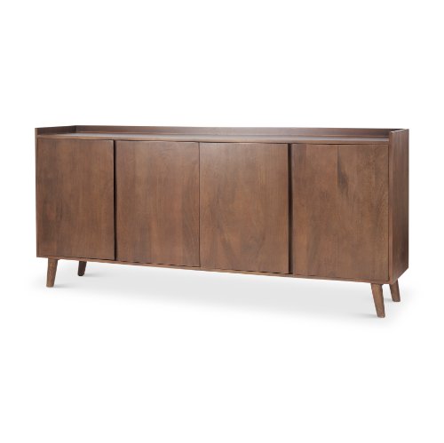 69943 - Lillie Medium Brown Wood 4 Door Tray Top Sideboard