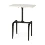 69688 - Preston White Marble Tabletop w/ Matte Black Iron Base Accent Table