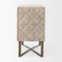 69929 - Excelsior 36.0L x 18.0W x 32.5H Light Brown Wood Gold Iron Base Accent Cabinet