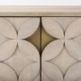 69929 - Excelsior 36.0L x 18.0W x 32.5H Light Brown Wood Gold Iron Base Accent Cabinet