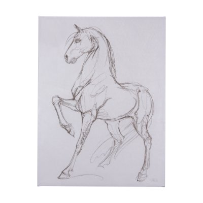102227-L - Horse II by Mercana Studio a Hand Embellished Textured Canvas