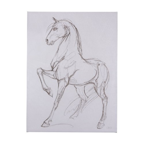 102227-L - Horse II by Mercana Studio a Hand Embellished Textured Canvas