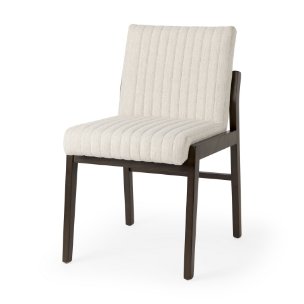 Picture of 69833 - Tahoe Cream Upholstered and Black-Brown Wood Armless Dining Chair 