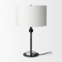 Picture of 69702 - Sarah 15.0L x 10.0W x 22.2H Arched Black Metal W/Marble Cube and White Shade Table Lamp