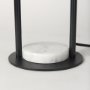 Picture of 69702 - Sarah 15.0L x 10.0W x 22.2H Arched Black Metal W/Marble Cube and White Shade Table Lamp