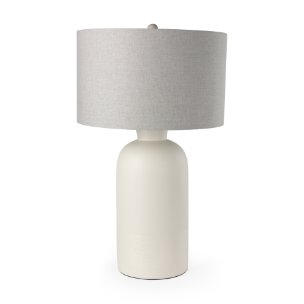 Picture of 69791 - Cato 20.0L x 20.0W x 33.5H Cream Base W/White Shade Table Lamp