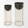 Picture of 70099 - Danica Set of 2 Matte Black Metal Plant Stands