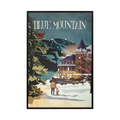 14393 - Blue Mountain by Mercana Studio a Hand Embellished Textured Framed Art Print