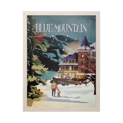 Picture of 14394 - Blue Mountain by Mercana Studio a Hand Embellished Textured Framed Art Print