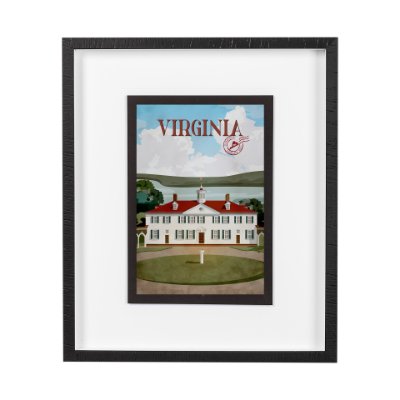14396 - Virginia Go USA (M) by Mercana Studio a Framed Art Print Matted under Glass