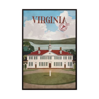 14397 - Virginia Go USA (SM) by Mercana Studio a Hand Embellished Decograph Framed Art Print