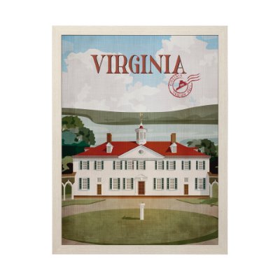 14398 - Virginia Go USA (L) by Mercana Studio a Hand Embellished Decograph Framed Art Print
