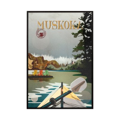 Picture of 14401 - Muskoka Go Canada (SM) by Mercana Studio a Hand Embellished Decograph Framed Art Print