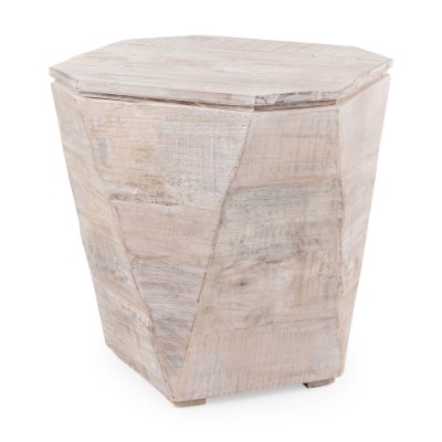 Picture of 67531 - Esagono Octagonal Reclaimed Wood End/Side Table w/ Storage