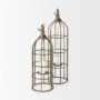 Picture of 67698 - Gerson II Small Cage-Style Gold Metal Candle Holder Lantern 