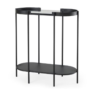 Picture of 70104 - Booker Black Metal W/Tinted Glass Top Accent Table