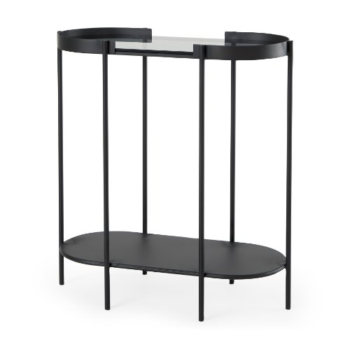 Picture of 70104 - Booker Black Metal W/Tinted Glass Top Accent Table