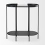 Picture of 70104 - Booker Black Metal W/Tinted Glass Top Accent Table