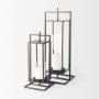 Picture of 68439 - Albus II Small Black Metal Rectangular Table Candle Holder 