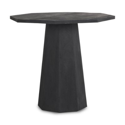 70165-AB - Maxine Hexagonal Black Wood Foyer Table