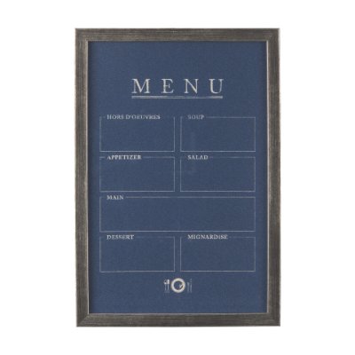 14391 - MENU II by Mercana Studio a Hand Embellished Textured Framed Art Print Matted under Glass