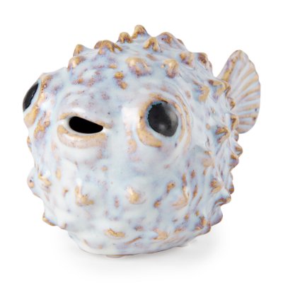 Picture of 68018 - Spike I (Small) 8L x 4W Off-White Ceramic Puffer Fish