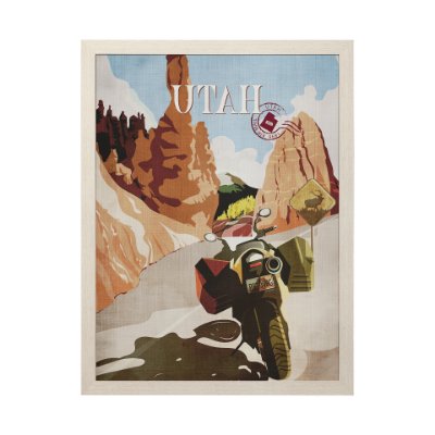 14331 - Utah Go USA (L) by Mercana Studio a Hand Embellished Decograph Framed Art Print