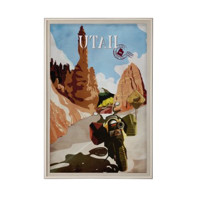 14332 - Utah Go USA (XL) by Mercana Studio a Hand Embellished Decograph Framed Art Print under Glass