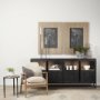 Picture of 69886 - Sloan 80.0L x 17.0W x 36.0H Dark Wood W/Black Metal Frame Sideboard