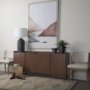 69943 - Lillie Medium Brown Wood 4 Door Tray Top Sideboard