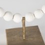 Picture of 68680 - Pontchartrain I (Small) 9L x 5W White Beaded Broken Sphere Decorative Object W/ Gold Base