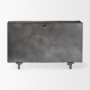 69485 - Harvey 13.0L x 4.5W x 8.1H Black Metal and Wood Rectangular Table Clock