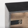 69485 - Harvey 13.0L x 4.5W x 8.1H Black Metal and Wood Rectangular Table Clock