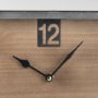69485 - Harvey 13.0L x 4.5W x 8.1H Black Metal and Wood Rectangular Table Clock