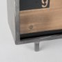 69485 - Harvey 13.0L x 4.5W x 8.1H Black Metal and Wood Rectangular Table Clock
