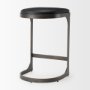 Picture of 69268 - Tyson 17L x 18W x 28H Black Leather W/ Metal Frame Counter Stool