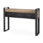 Picture of 50018 - Carga 48L x 12W Black Metal Frame Brown Wooden Top Console Table W/Storage