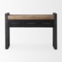 Picture of 50018 - Carga 48L x 12W Black Metal Frame Brown Wooden Top Console Table W/Storage