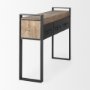 Picture of 50018 - Carga 48L x 12W Black Metal Frame Brown Wooden Top Console Table W/Storage