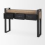 Picture of 50018 - Carga 48L x 12W Black Metal Frame Brown Wooden Top Console Table W/Storage