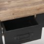 Picture of 50018 - Carga 48L x 12W Black Metal Frame Brown Wooden Top Console Table W/Storage