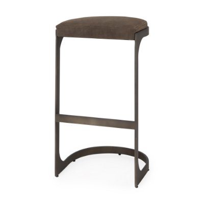 Picture of 69272 - Tyson 17L x 18W x 31H Brown/Gray Suede W/ Metal Frame Bar Stool