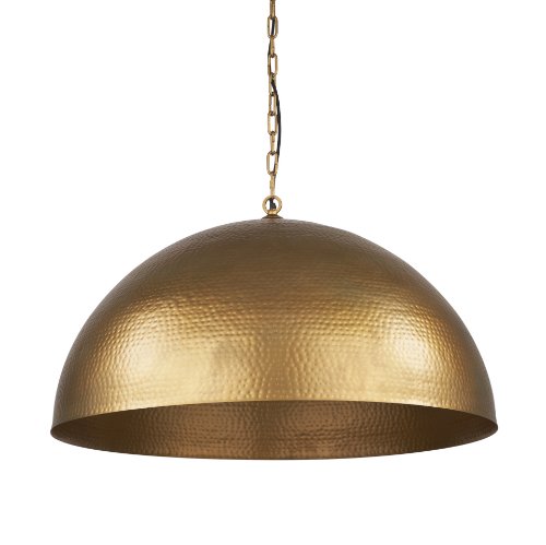 Picture of 70101 - Karina 36" Round Brass-tone Hammered Metal Dome Pendant Light