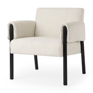Picture of 69819 - Ashton Beige Twill Fabric w/ Black Wood Accent Chair